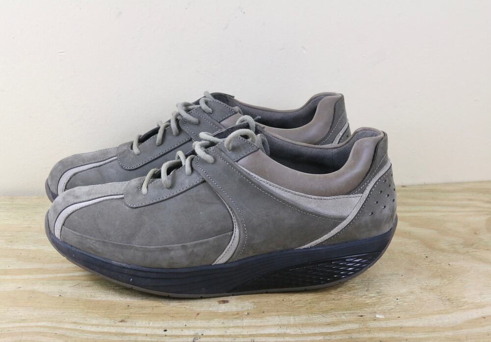 MBT Physiological Mens 12 12.5 Light Gray Leather Amri Walking Shoes Sneakers